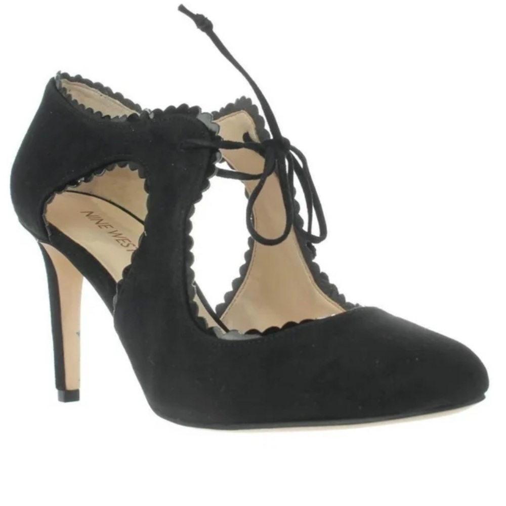 Nine West Sz 7 Hypatia Scalloped Mary Jane Heels with Ankle Strap & Rounded Toe